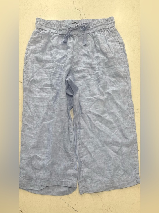 J. Crew Pants - J.Crew Wide-Leg Linen Drawstring Pants Light Blue Chambray Regular L Cropped